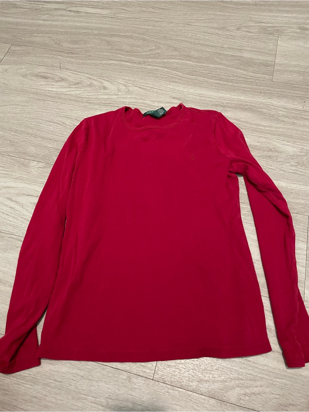 Ralph Lauren Women's Long Sleeve Crewneck Top - Red